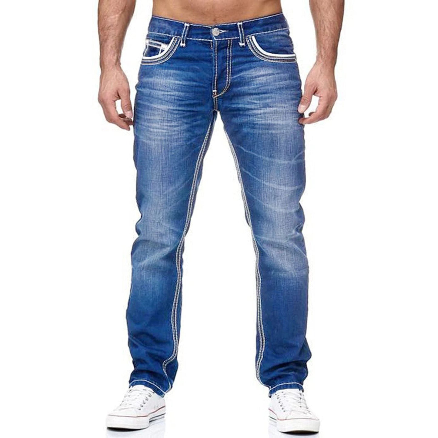 Men's Stretch Denim Straight Pants