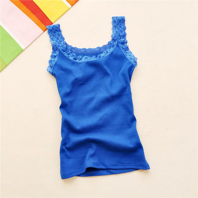 Summer Top Women Sleeveless Lace Tank Top - Sexy Women's Vest Tops