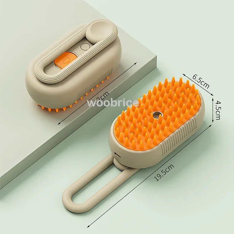 3-in-1 Steamy Dog Brush – Electric Spray for Pet Grooming