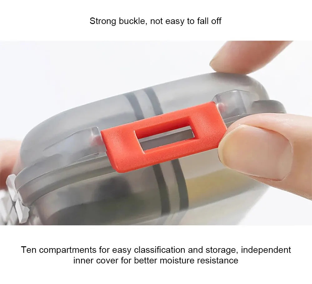 Portable 10 Grids Pill Organizer - Perfect for Travel