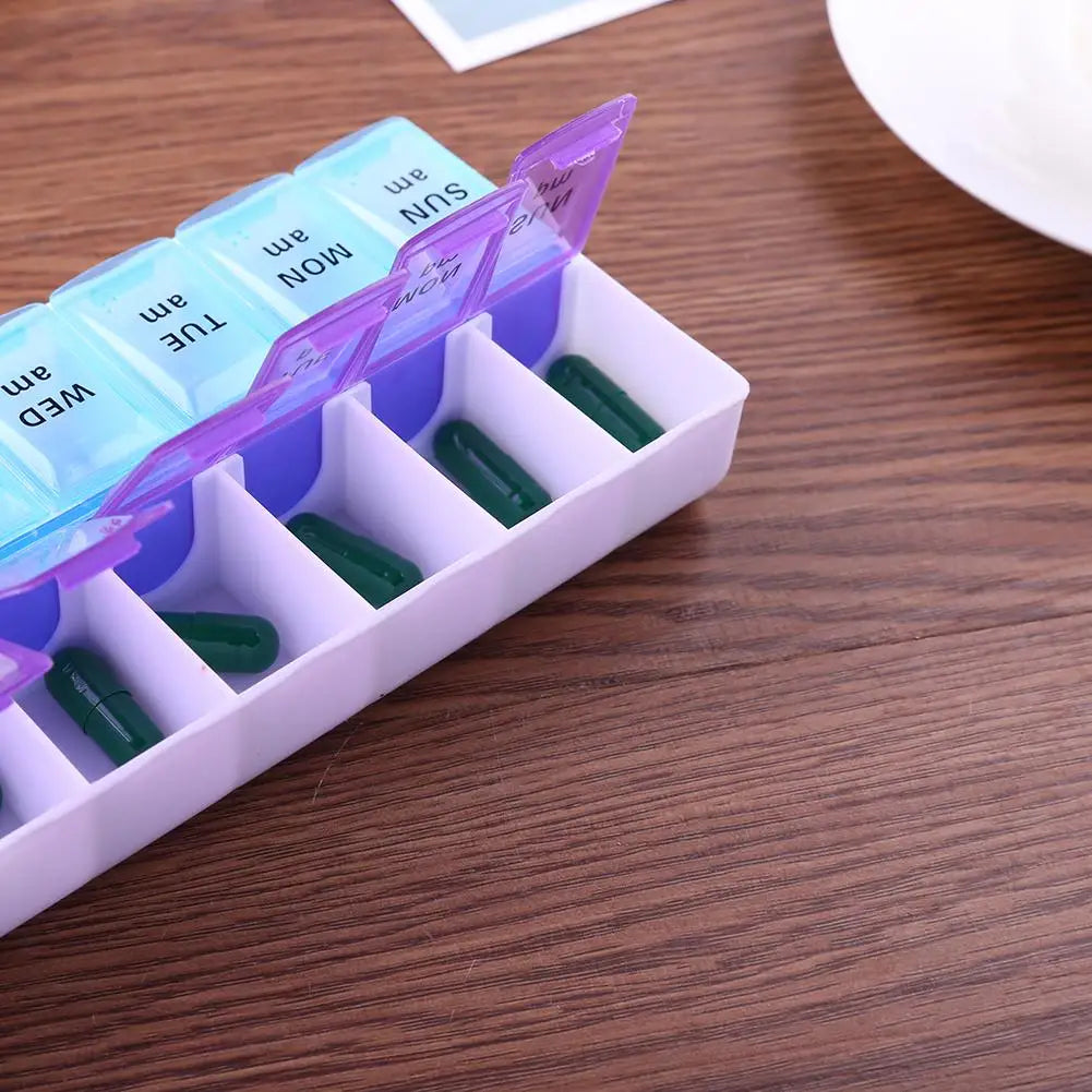 JUSTLANG 14 Grids 7-Day Pill Organizer - Travel-Friendly Storage