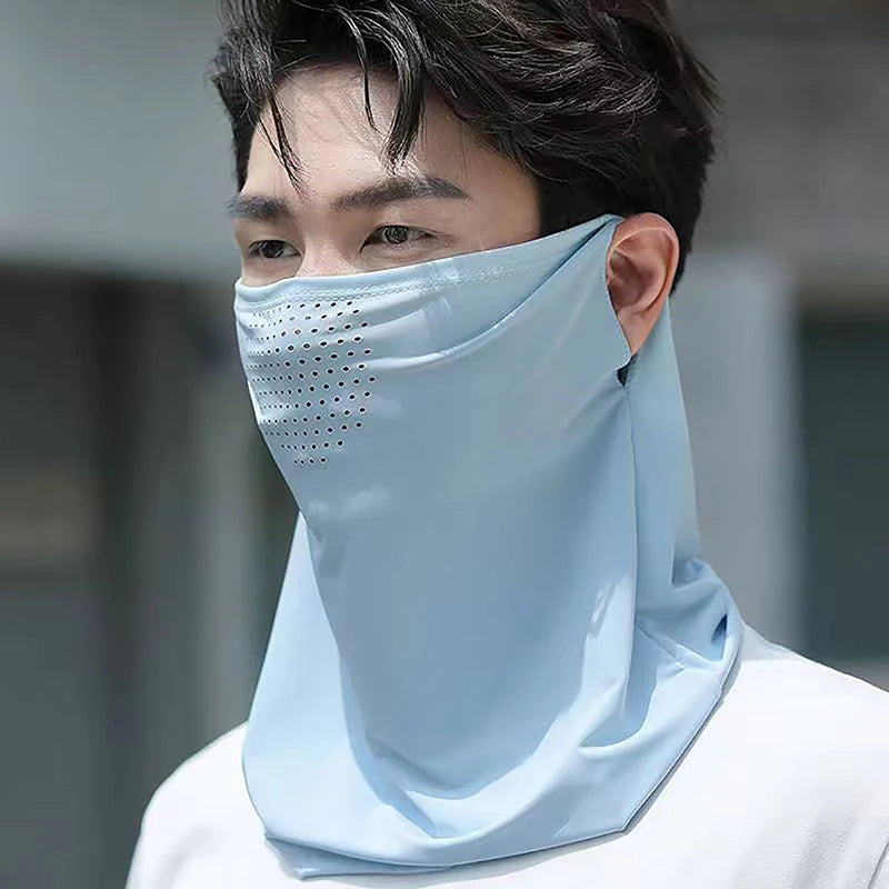 Summer Sunscreen Ice Silk Mask - UV Protection Face Cover with Brim