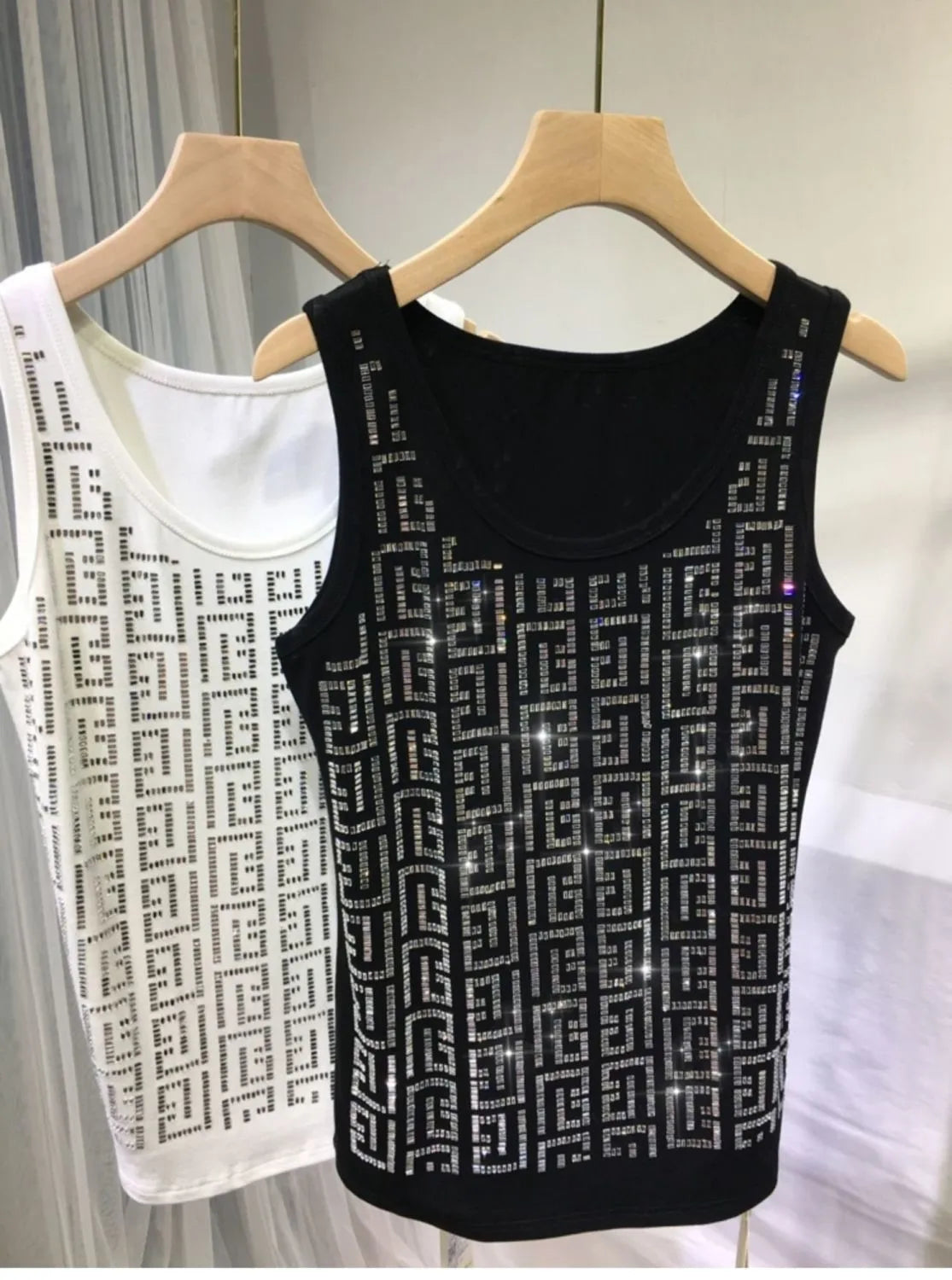 Diamonds Oversized Camisole - Ladies O-Neck Sleeveless Top