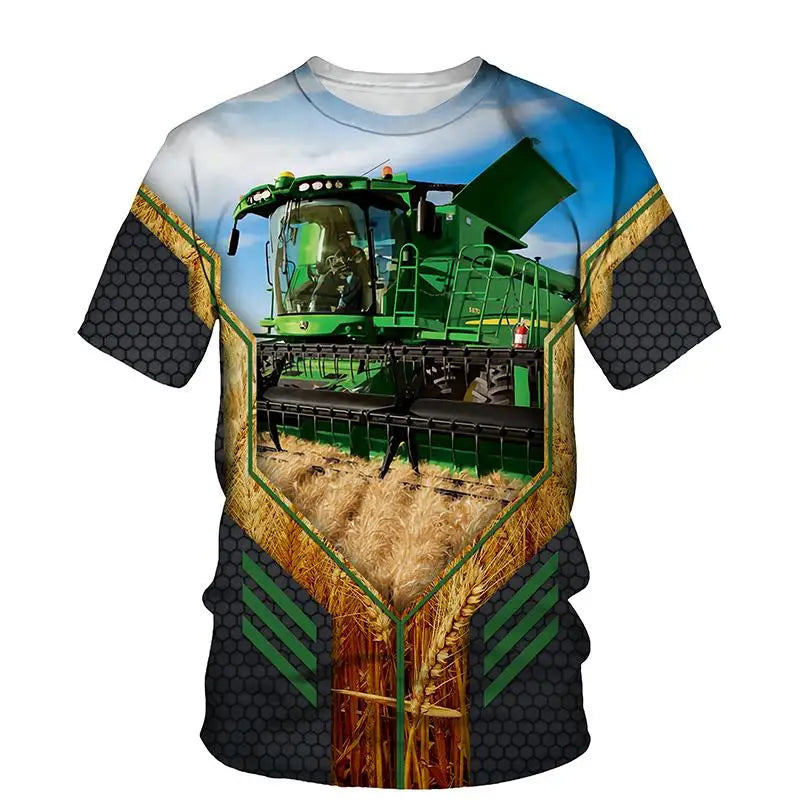 Summer Mens Fendt 3D Printed T-Shirt - Tractor Car Farmer Fashion Streetwear