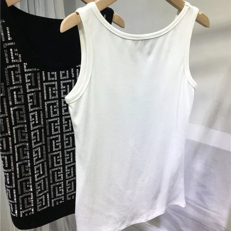 Diamonds Oversized Camisole - Ladies O-Neck Sleeveless Top