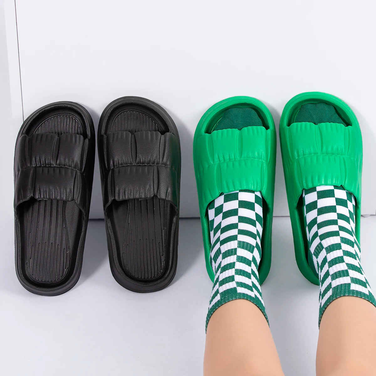 Women Soft Sole Cloud Slippers - Thick Platform Non-Slip Flip Flops