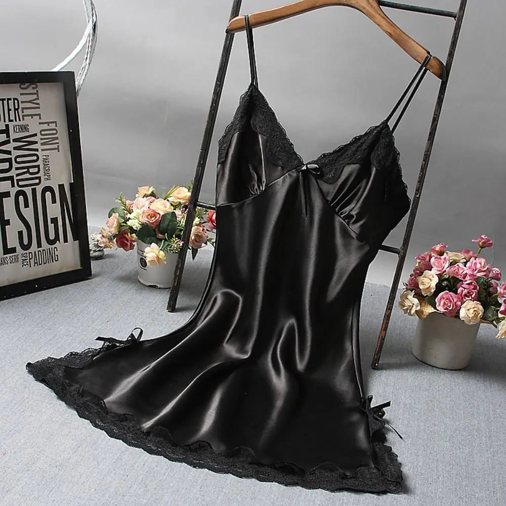 Sexy Lace Patchwork Camisole - Lingerie Nightgown for Women