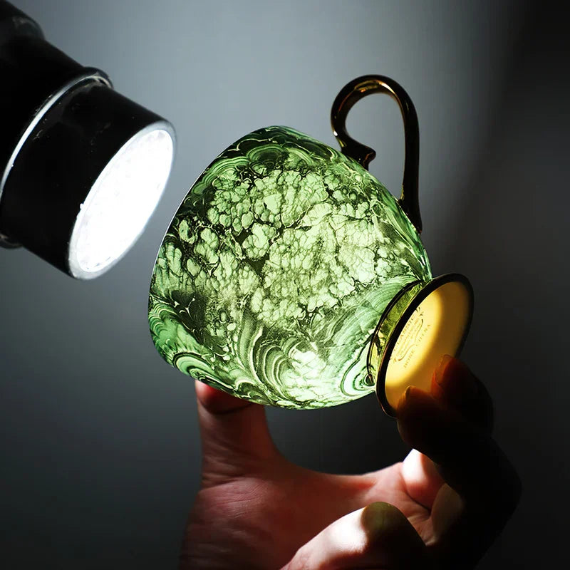 Green Gold Inlay Bone China Tea Set