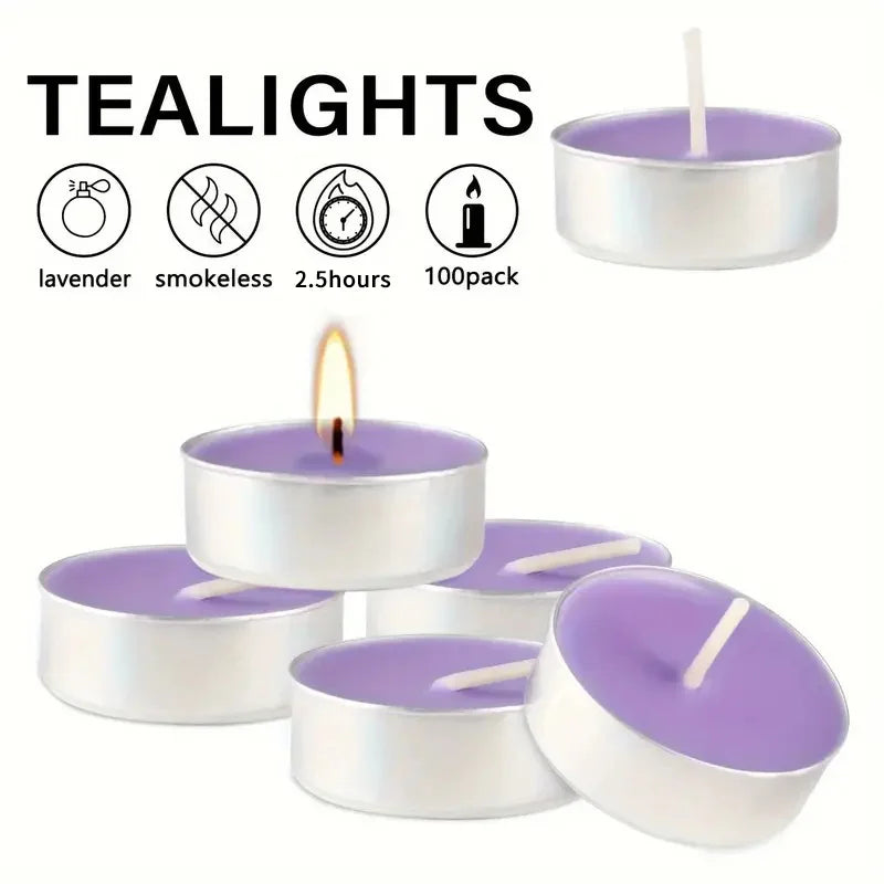 Air Fusion Tea Lights - 100 Count Lavender & Vanilla Scented