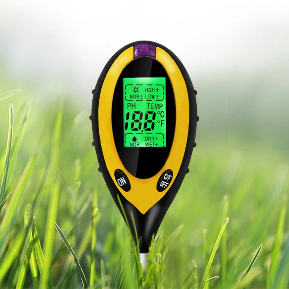 4-in-1 Soil PH Meter | Moisture, Temperature, Sunlight Tester