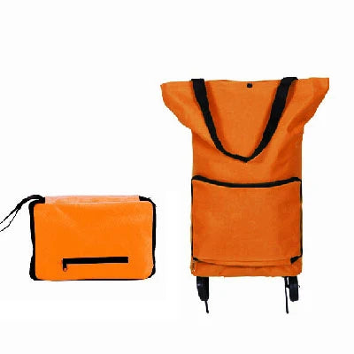 Portable Grocery Tug Bag with Wheels & PVC Tote