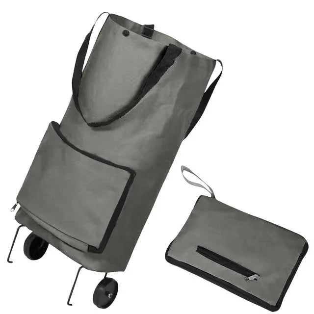 Portable Grocery Tug Bag with Wheels & PVC Tote