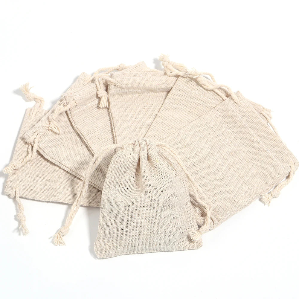 Jute Gift Pouches - Small Drawstring Sachet Bags for Jewelry & Gifts