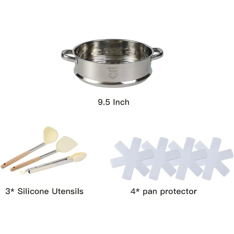 16pc Non-Stick Cookware Set | White Kitchen Set