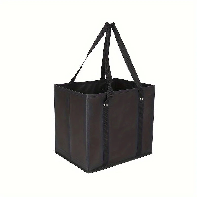 Reusable Grocery Bags - Foldable Shopping Cart Organizer with Hard Bottom