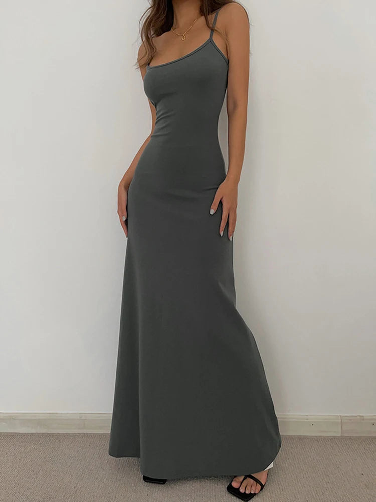 Women's Sweet & Spicy Suspender Dress - Backless Long Casual Style