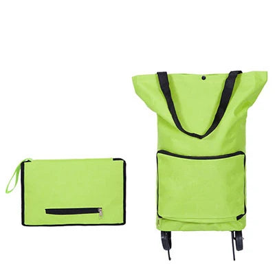 Portable Grocery Tug Bag with Wheels & PVC Tote