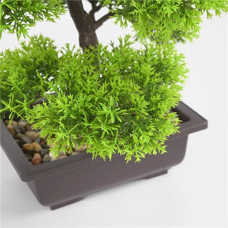 Pine Potted Artificial Bonsai Plant for Home & Office Decor