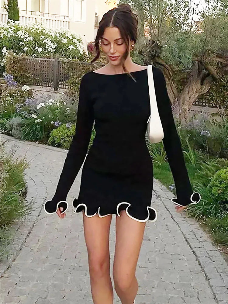 Sexy Ruffled Knitted Dress - Trendy Spring Summer Style