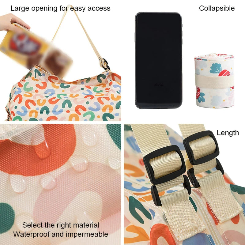 Foldable Shopping Bag - Waterproof Travel Beach & Grocery Bag