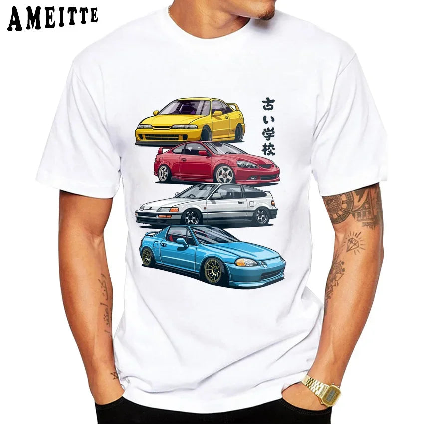 Luxury Wheels Fragments JDM Civic Type R T-Shirt for Summer