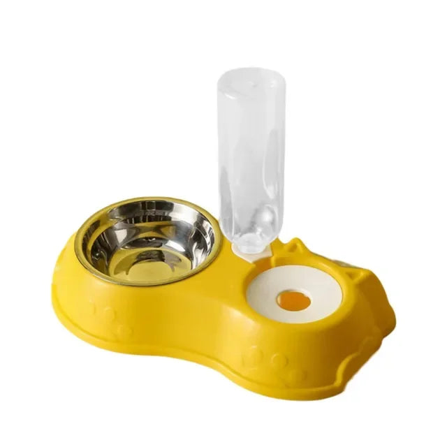 3-in-1 Stainless Steel Pet Feeder - Dog & Cat Food and Water Bowl