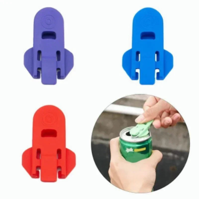 6PCS Easy Can Opener Bottle Opener Plastic Drink Lid Random Color Easy To Use Kitchen Accessories Cool Gadgets