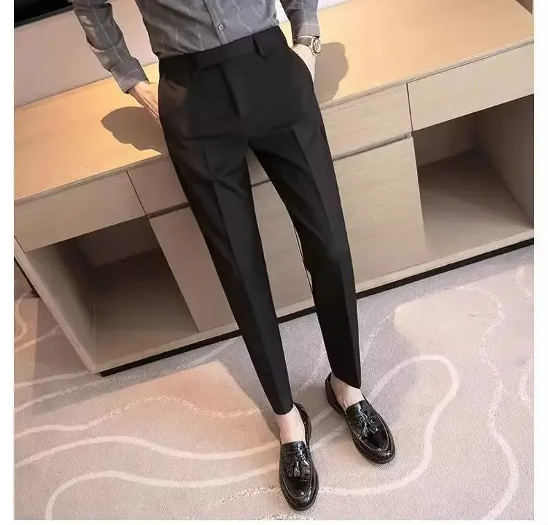 Men's Slim Business Casual Pants - Straight Trousers