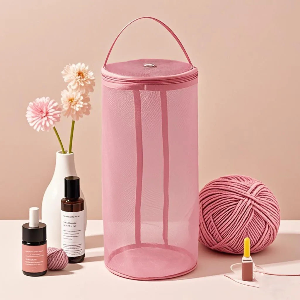 Portable Yarn Storage Bag - Hollow Mesh Knitting Organizer