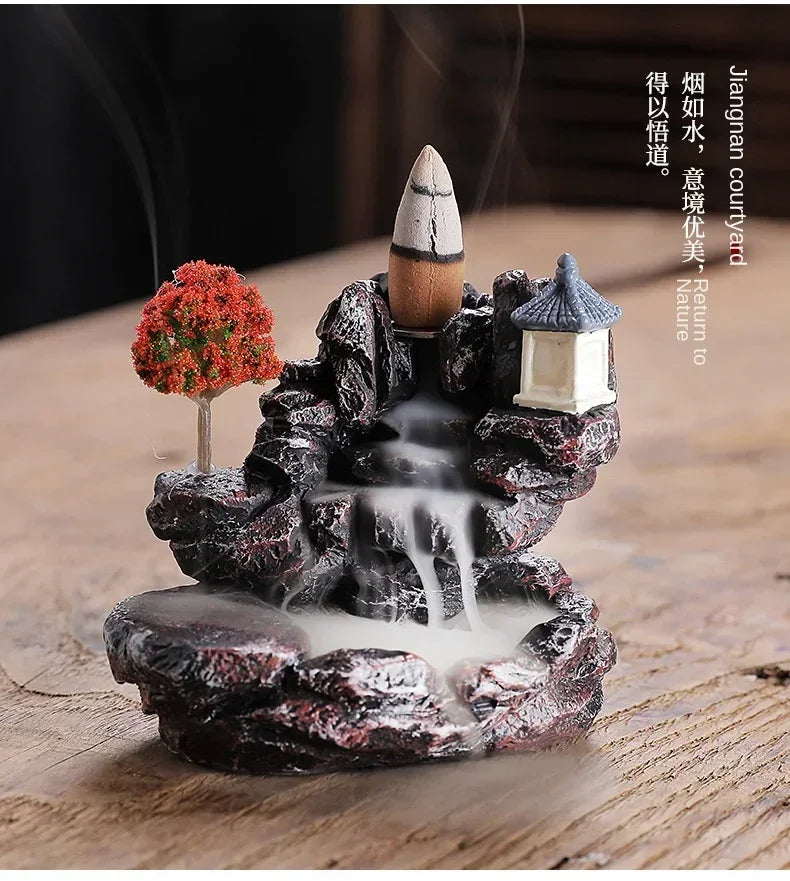 Mountain River Incense Burner | Backflow Aroma Zen Decor