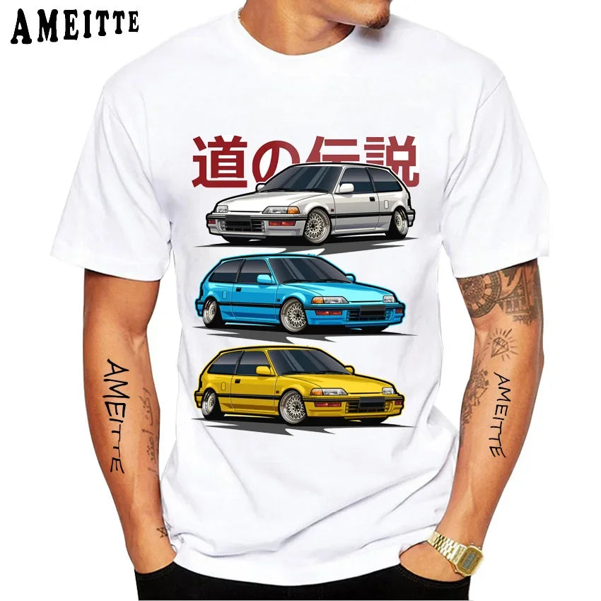 Luxury Wheels Fragments JDM Civic Type R T-Shirt for Summer