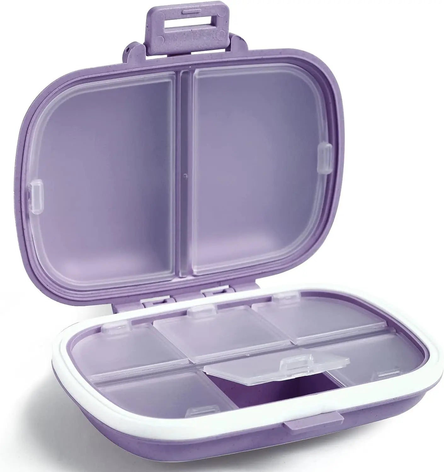 Mini Portable 8 Grids Pill Box - Wheat Sealed Medicine Organizer