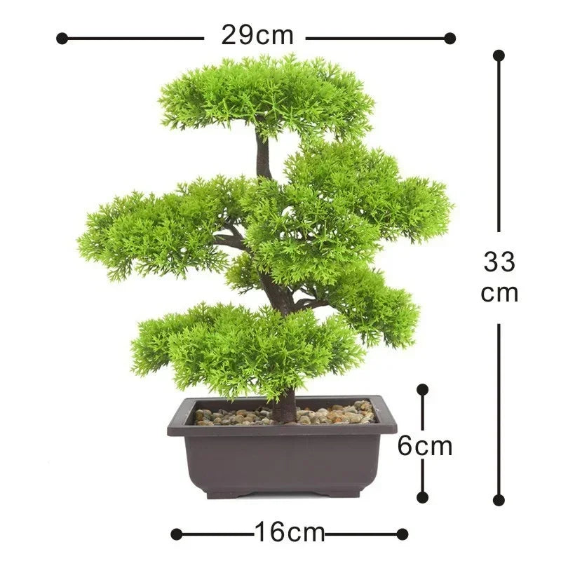 Pine Potted Artificial Bonsai Plant for Home & Office Decor