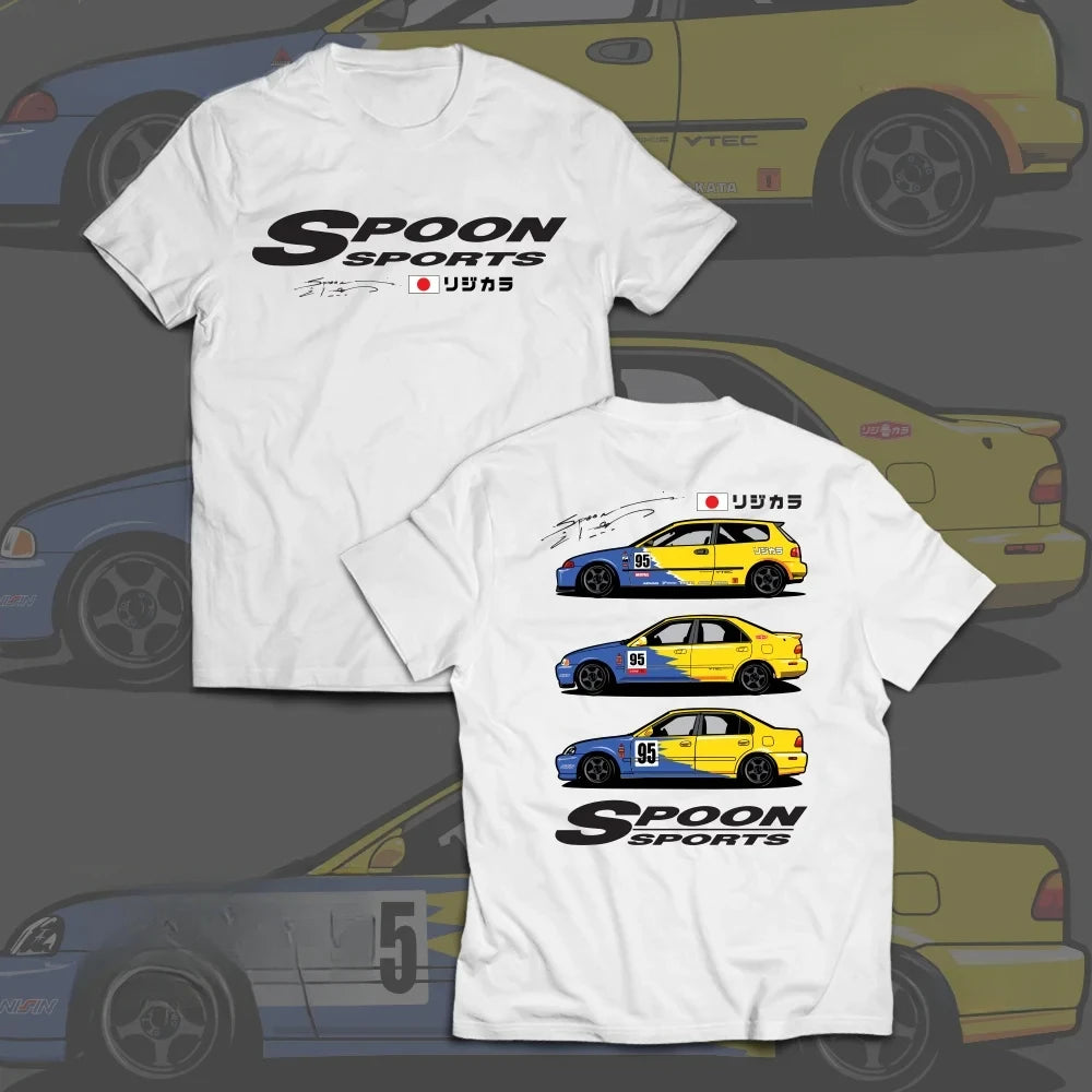 JDM Honda Civic Spoon Sport T-Shirt - EG EK ESI Graphic Print