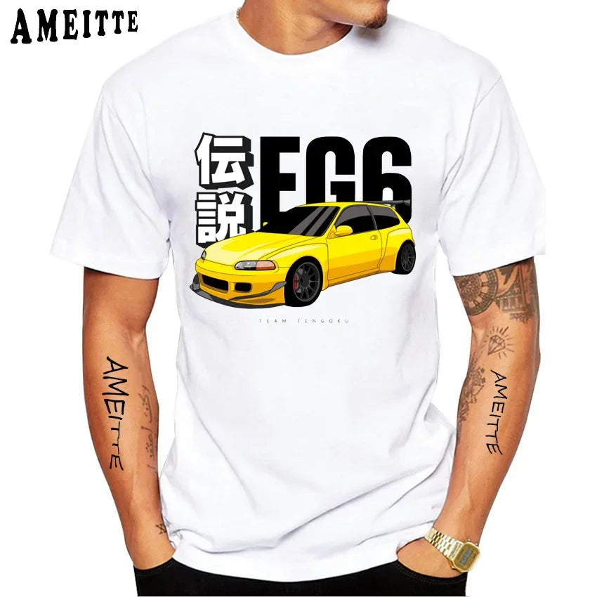 Civic EG6 Art T-Shirt - Type-R Legend Drift King Car Print
