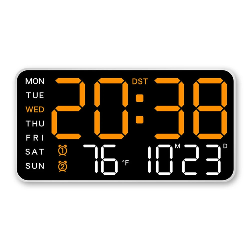Large Digital Wall Clock - Voice Control Alarm Clock with Temperature Display