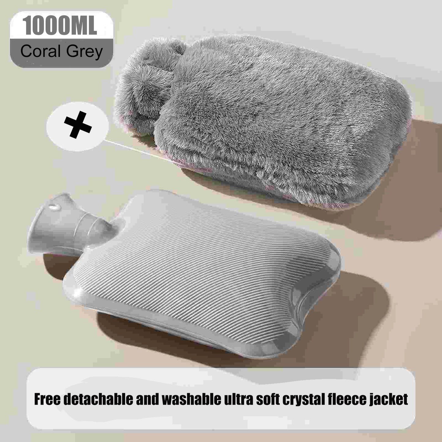 2000ml Plush Hot Water Bag | PVC Explosion Proof & Heat Resistant