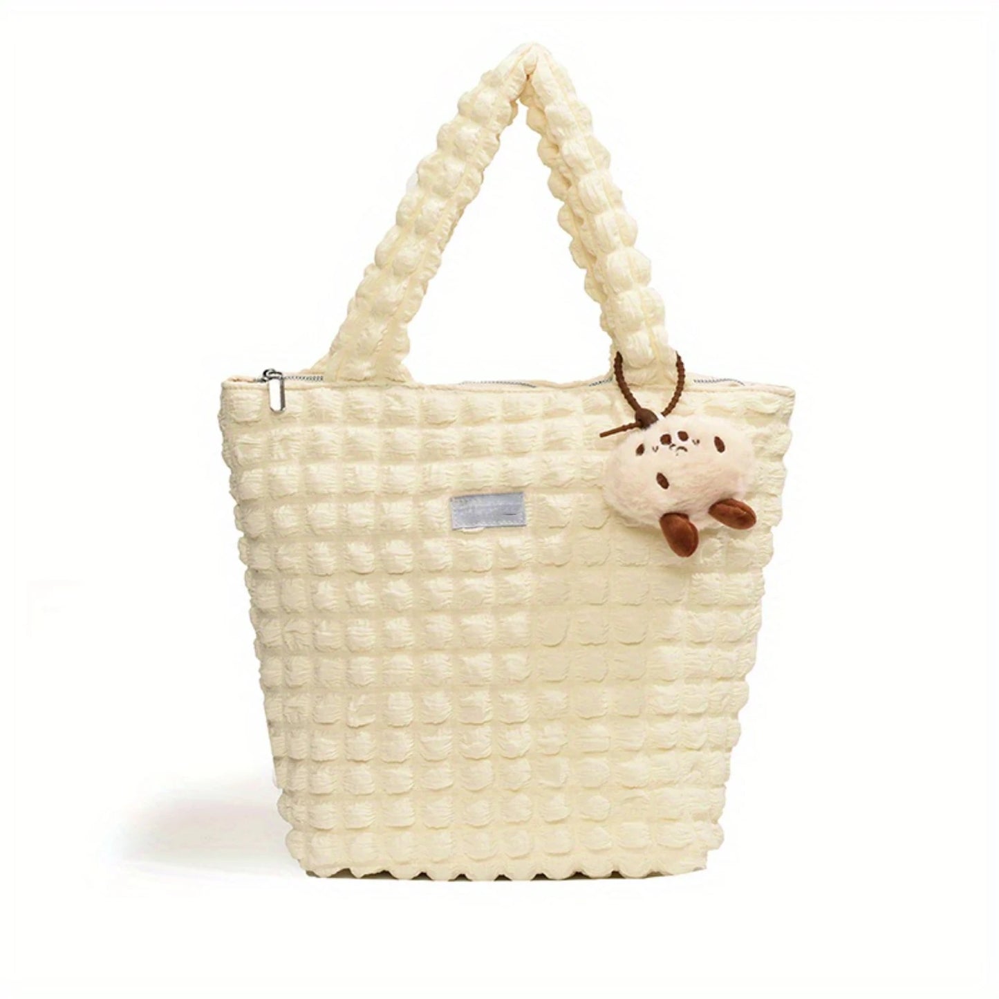 Ruched Tote Bag | Pleated Shoulder Bag | Bubble Handbag - Fashion for Women