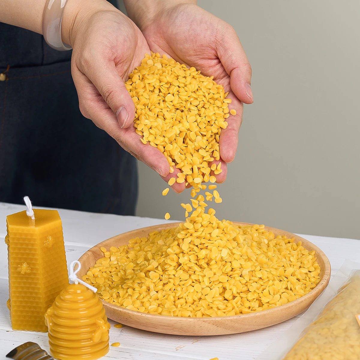 1LB Natural Beeswax - DIY Candle Making Supplies