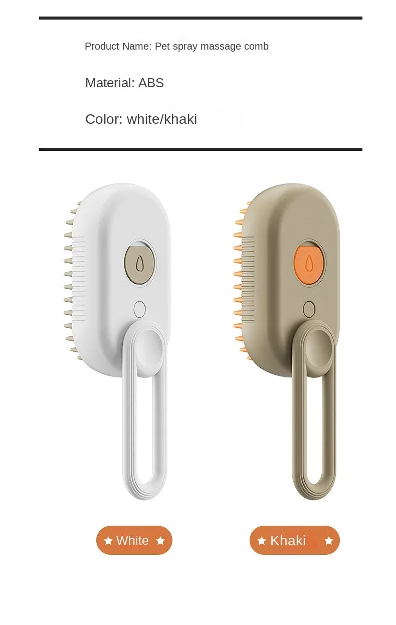 3-in-1 Pet Spray Brush – Steam, Massage & Hair Removal Comb