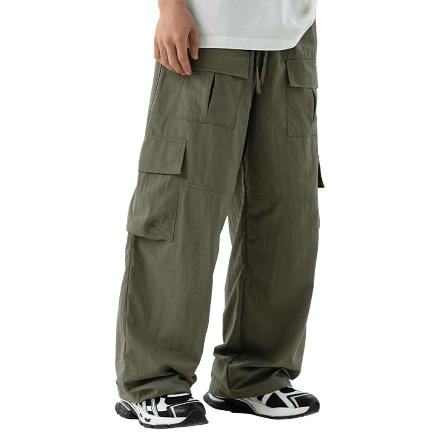 Men's Spring Pocket Overalls - Japanese Trousers Trendy Splicing Design