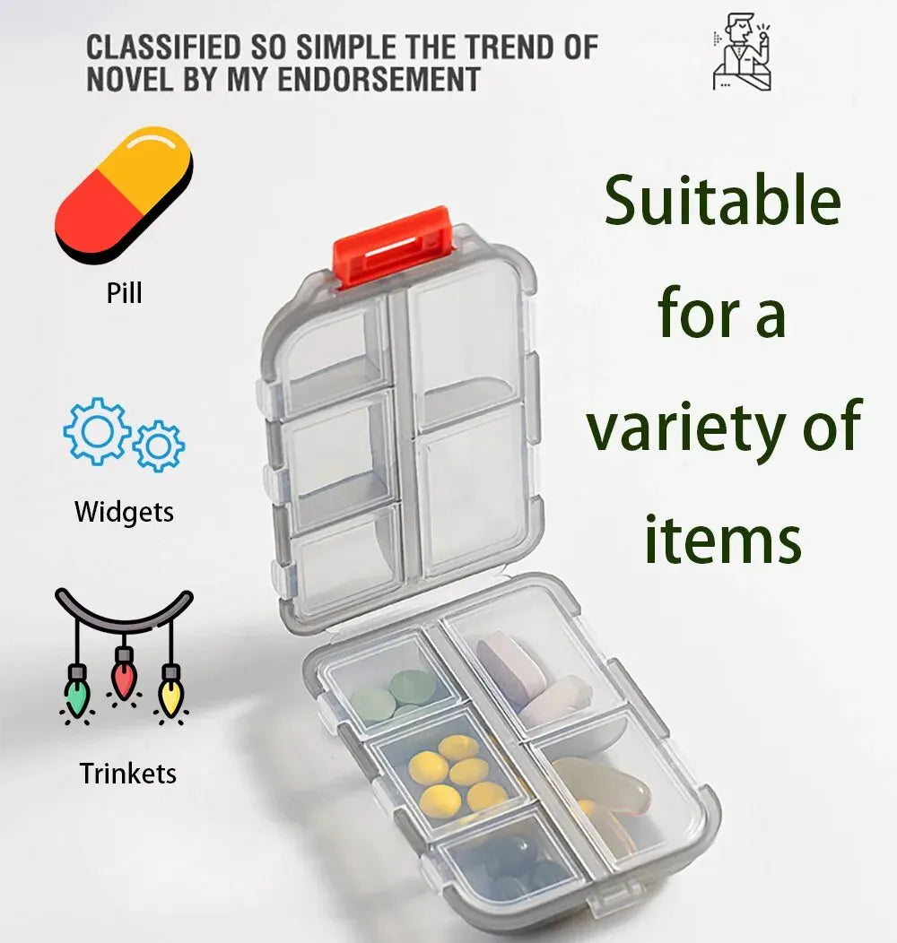 Portable 10 Grids Pill Organizer - Perfect for Travel
