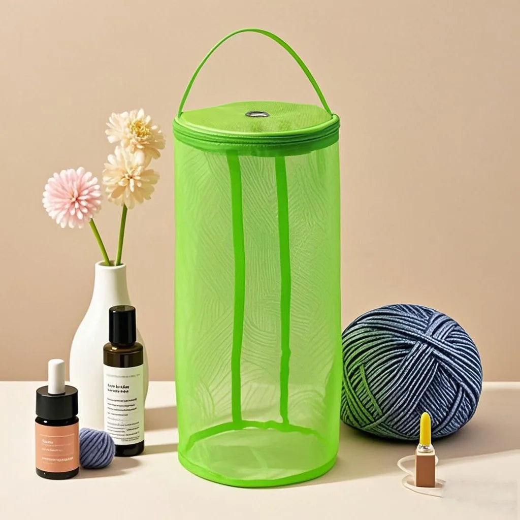 Portable Yarn Storage Bag - Hollow Mesh Knitting Organizer