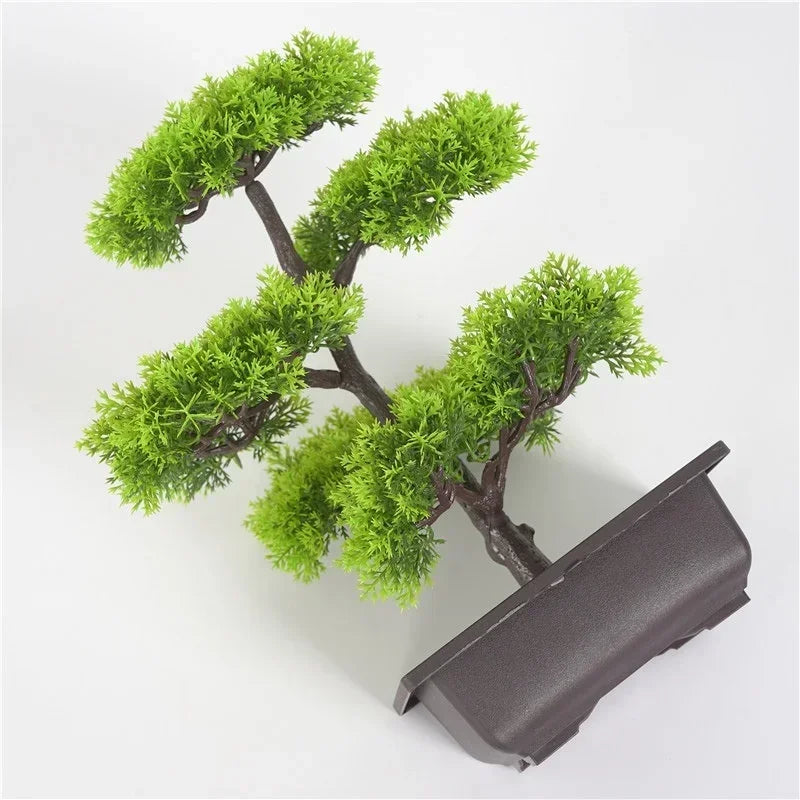 Pine Potted Artificial Bonsai Plant for Home & Office Decor