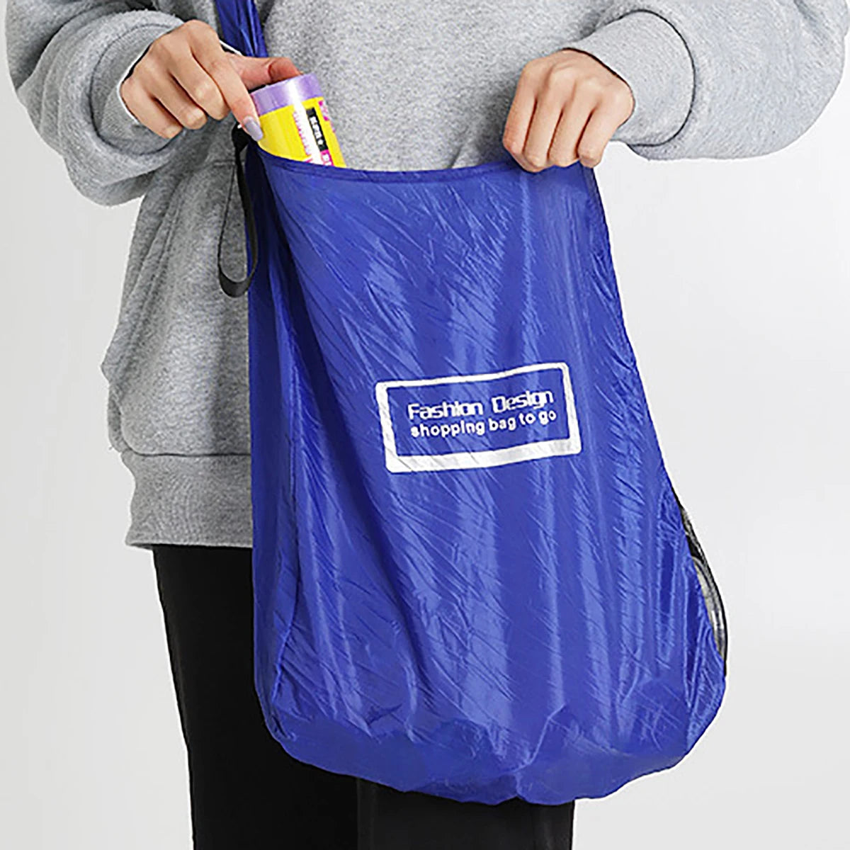 Folding Shopping Bag | Rotating Disc Storage for Groceries