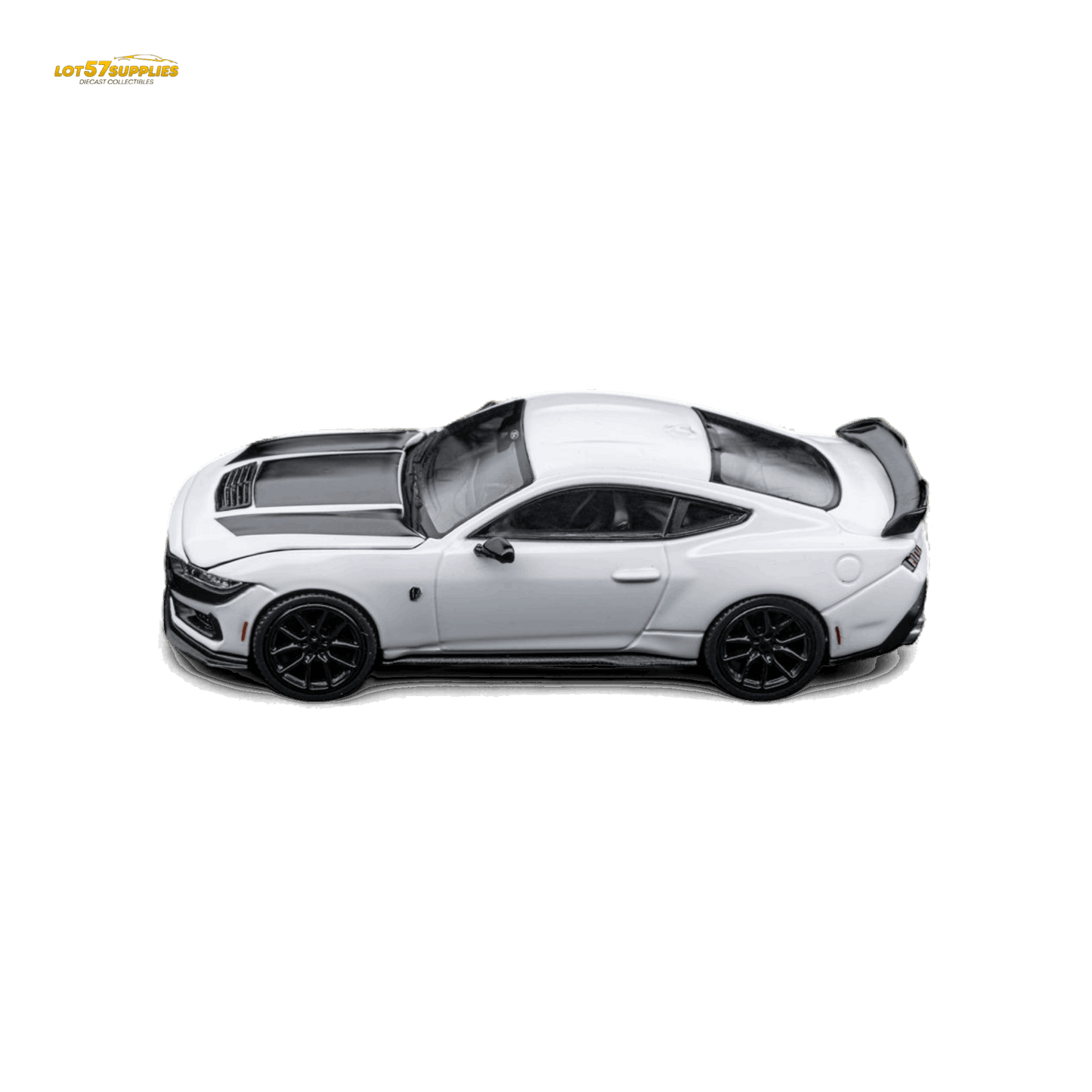 (Pre-Order) DCM Mustang Dark Horse - Crystal White - Black Wheels 1:64
