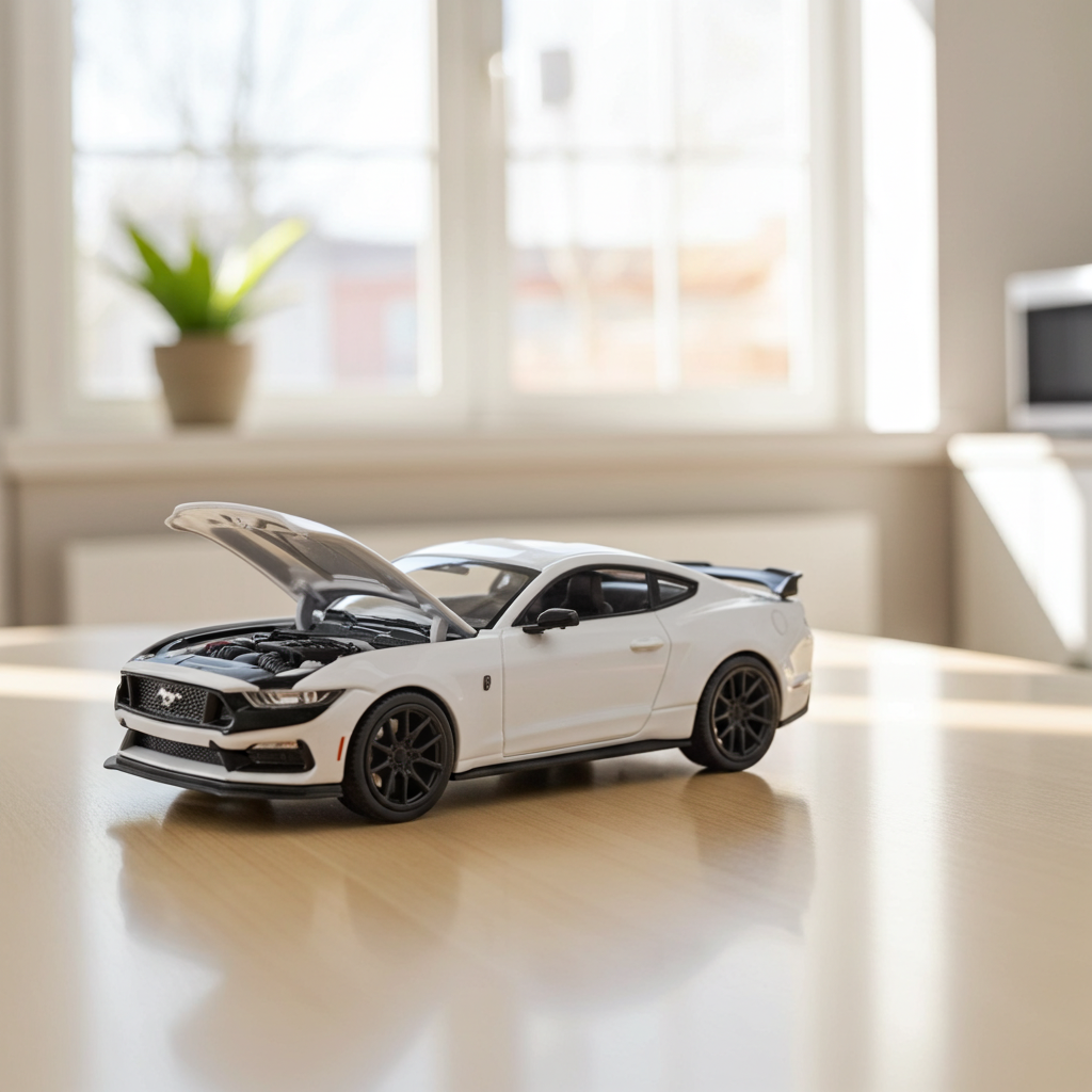 (Pre-Order) DCM Mustang Dark Horse - Crystal White - Black Wheels 1:64