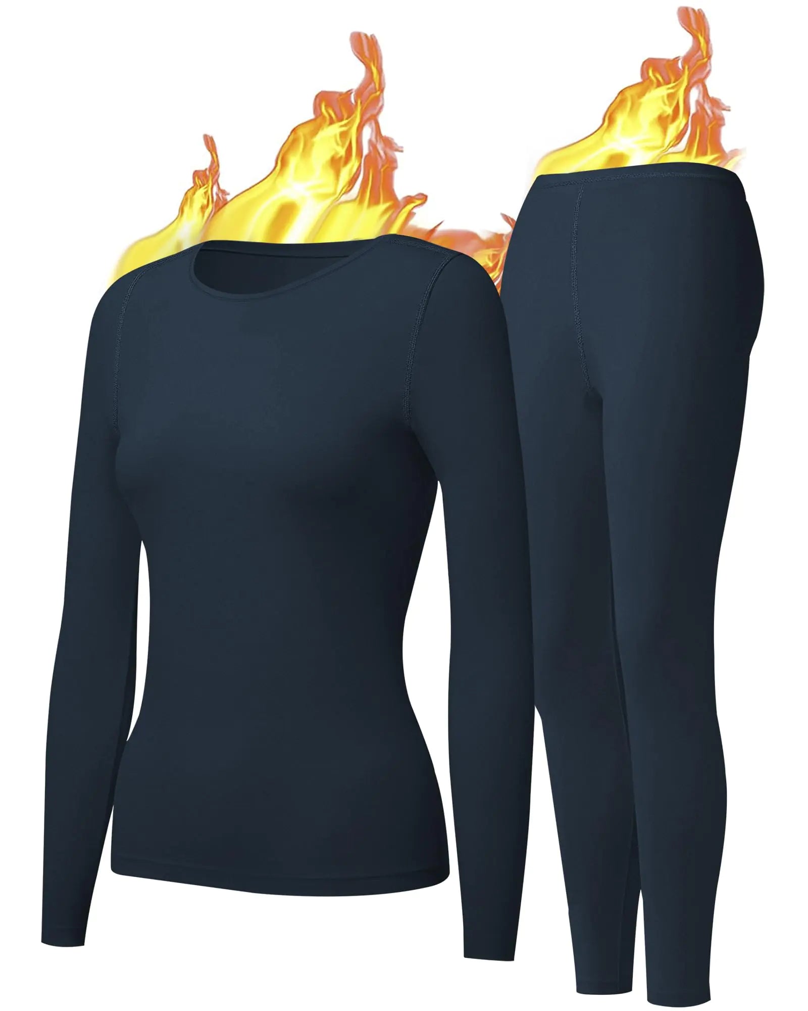 UNIQUEBELLA Thermal Base Layer Set for Women - Navy