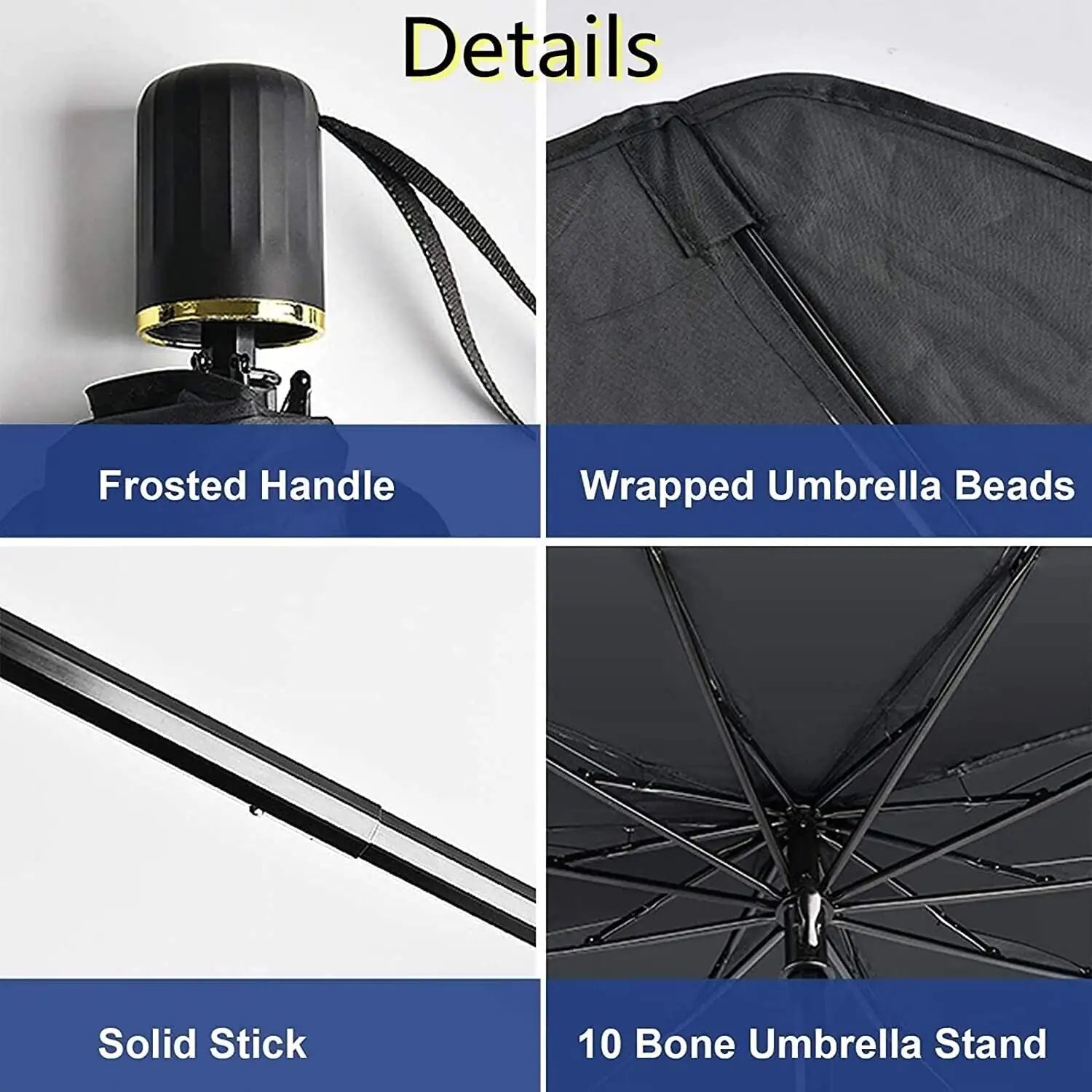 51" Car Sun Shade Umbrella | Foldable Windshield Visor