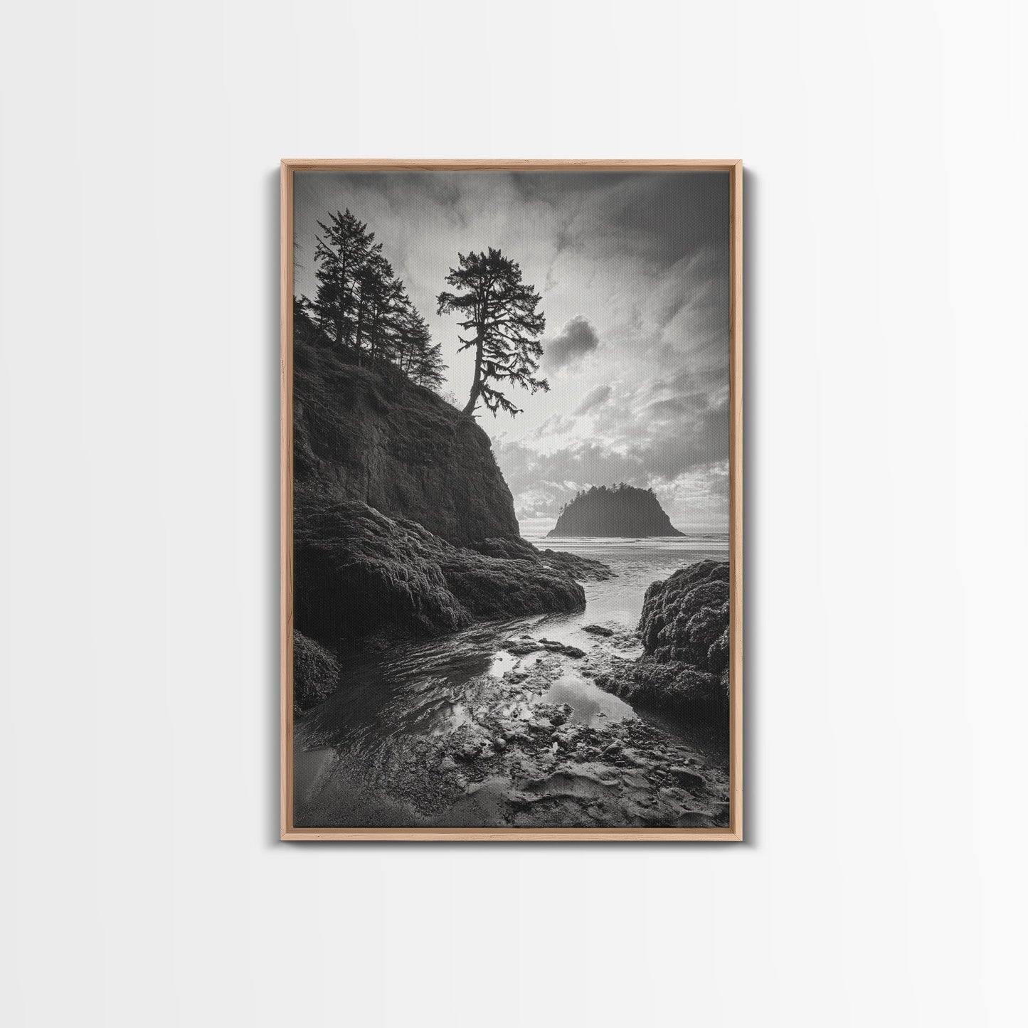 Seastack View, Dramatic Cliff, Ocean Rock Formations, Living Room Wall Art
